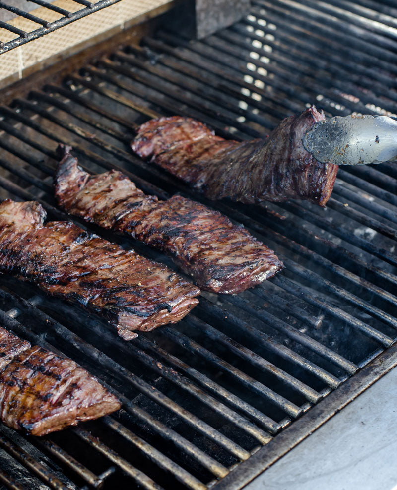 Black Powder Charred Skirt Steak Honey Horseradish Sauce